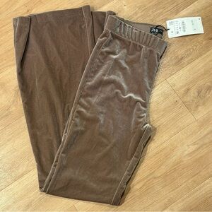 Zara women’s flare velvet-ey brown pants